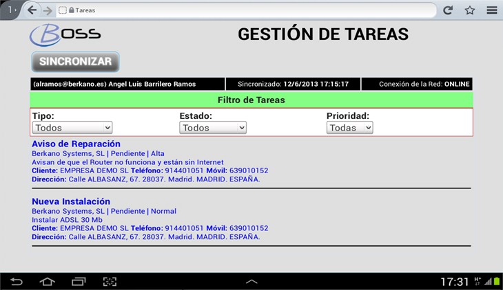 Gestión de Tareas(Tablet)