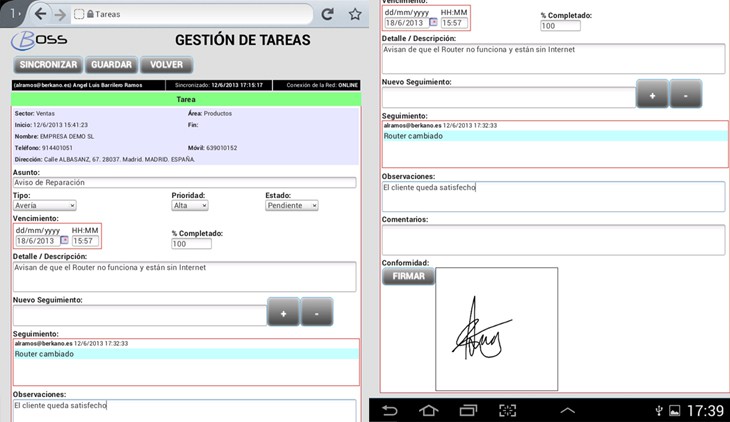 Firma de Tarea(Tablet)
