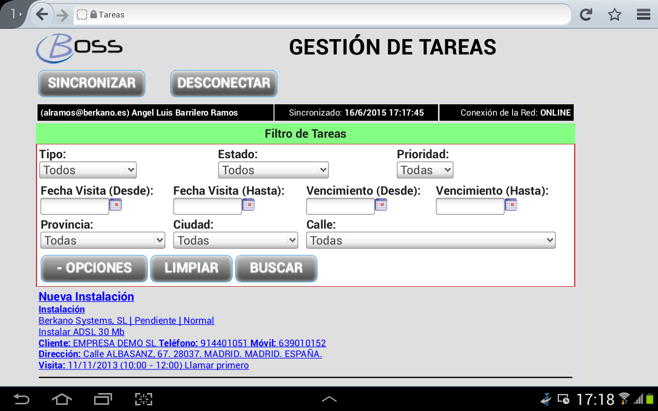 Gestión de Tareas(Tablet)
